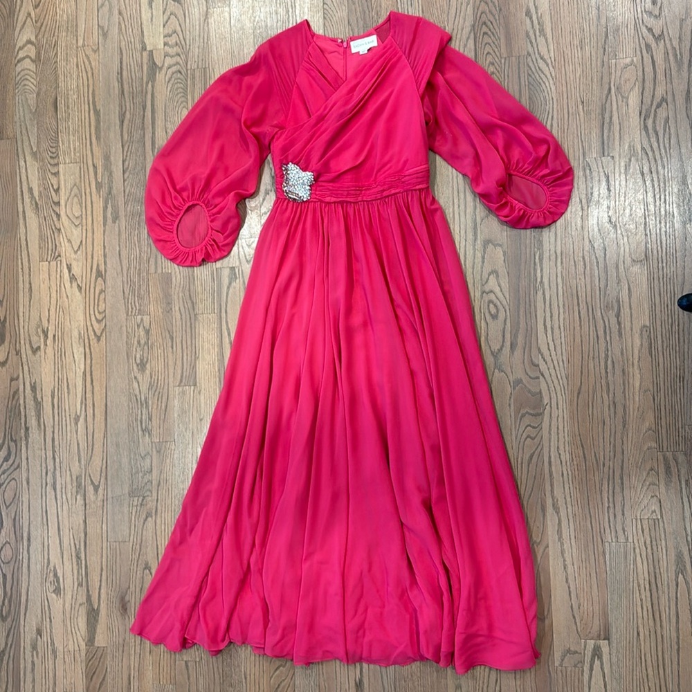 Sachin & Babi Embellished Chiffon Evening Gown – Excellent Condition
